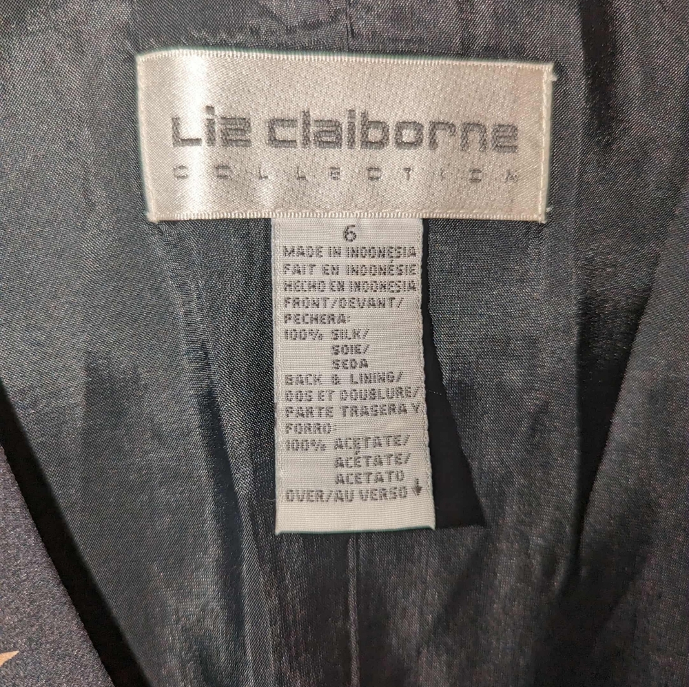 100% Silk Floral Liz Claiborne Academia 2000s Vest - Picture 2 of 4